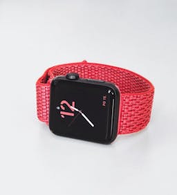 Red digital smartwatch